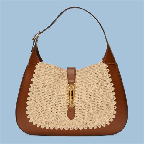 gucci raffia bags|jackie 1961 medium shoulder bag.